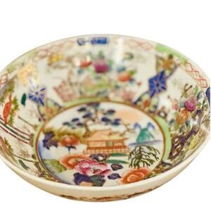 Vintage Japanese Porcelain Bowl | Hand-Painted Kutani Style | Enamel Floral